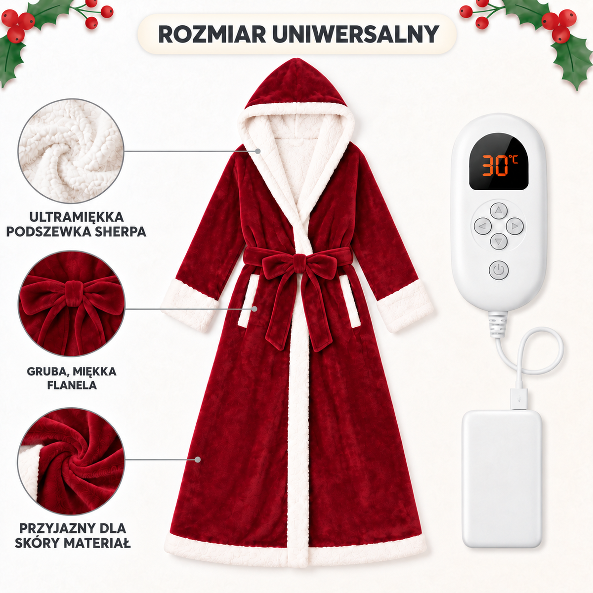 Podgrzewany szlafrok Ciepluchowo