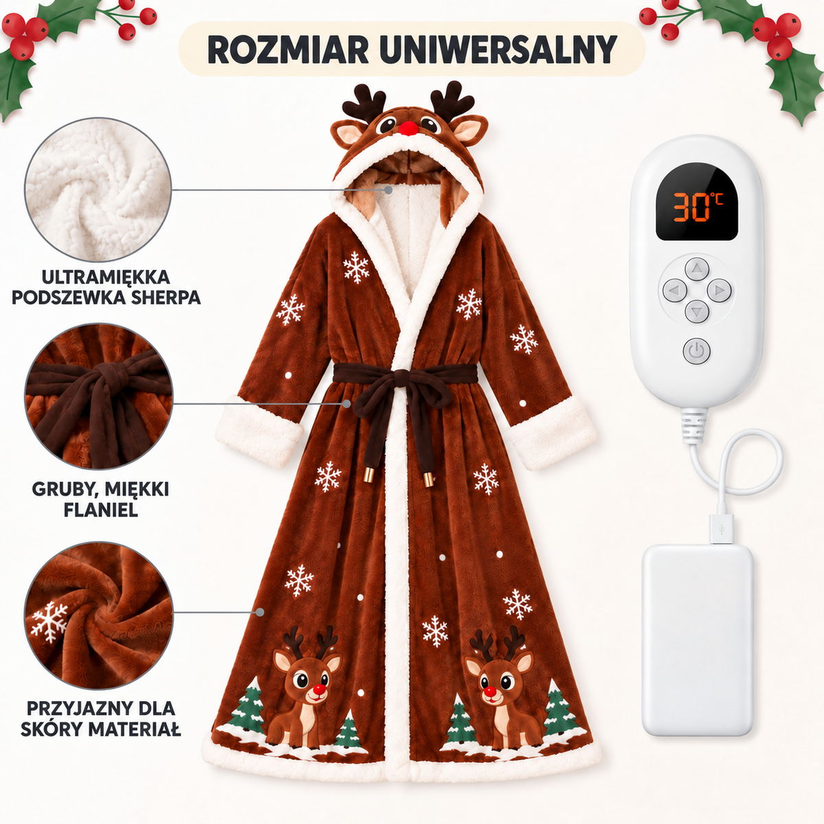 Podgrzewany szlafrok Ciepluchowo